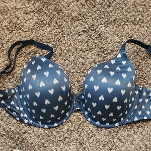 Victoria's Secret Blue Bra with White Accents